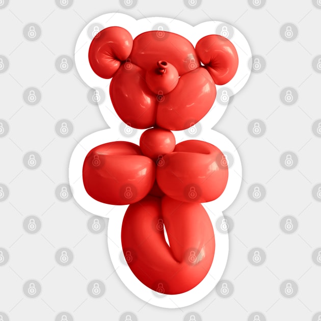 Teddy bear balloon in red Sticker by CACreative
